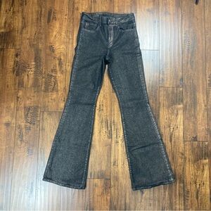 American Eagle Outfitters Super High-Rise Flare Black Metallic Jeans Women’s 6L.